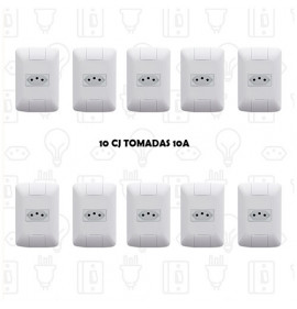 Kit 10 Cj Tomada 10a 4x2 - Tramontina Aria